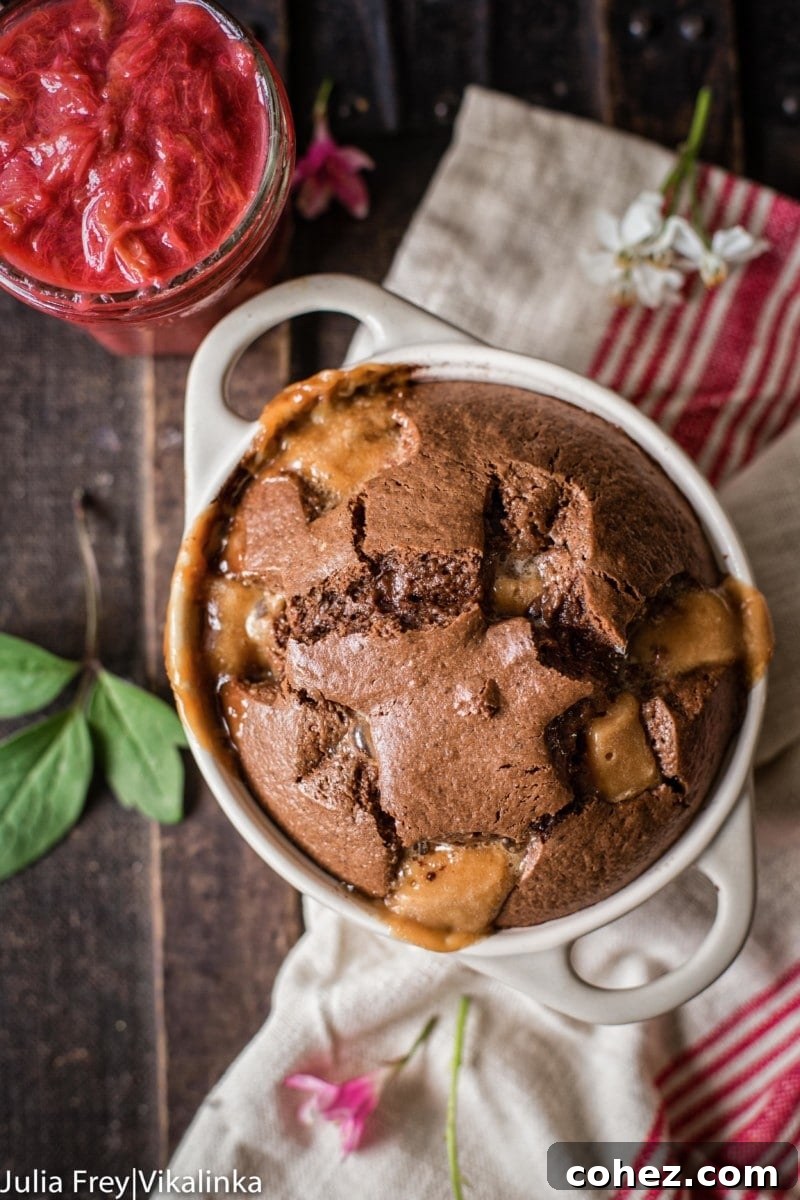 top down view of chocolate cake