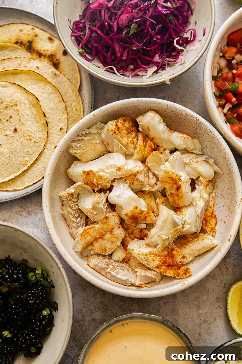 fish tacos components