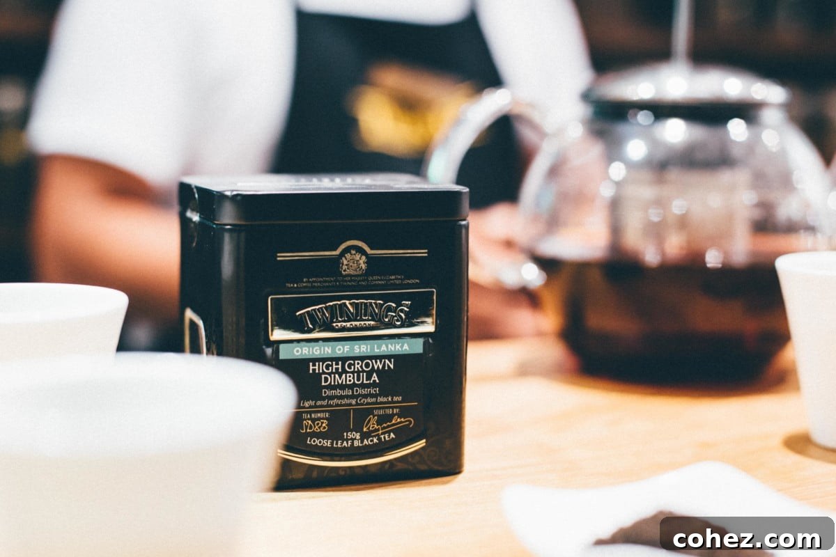 Inside Twinings Tea Shop, showcasing a wide selection of teas
