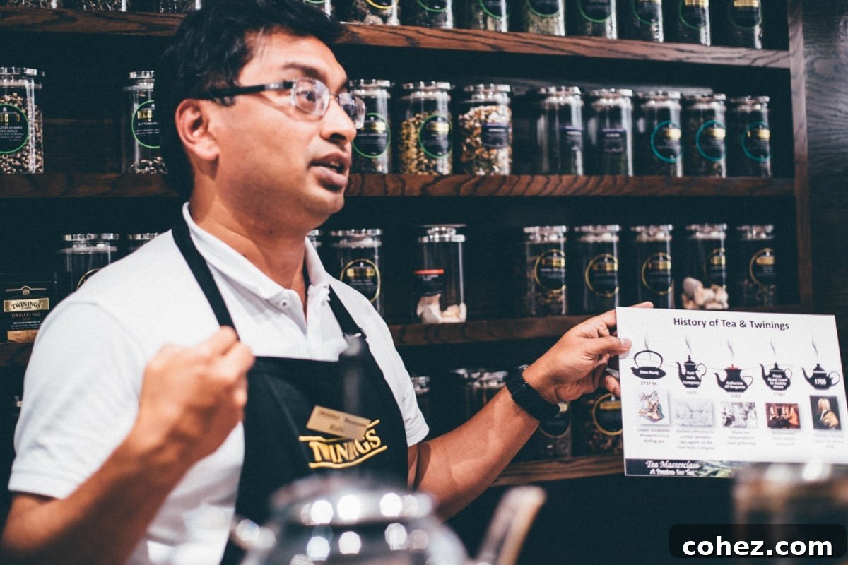 Twinings Master Blender leading a tea tasting session