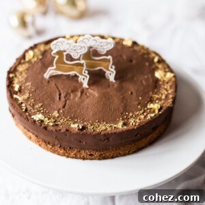 Slightly distant view of the cake on a cake stand