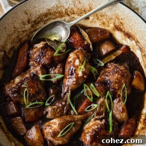 Filipino Chicken Adobo in pan