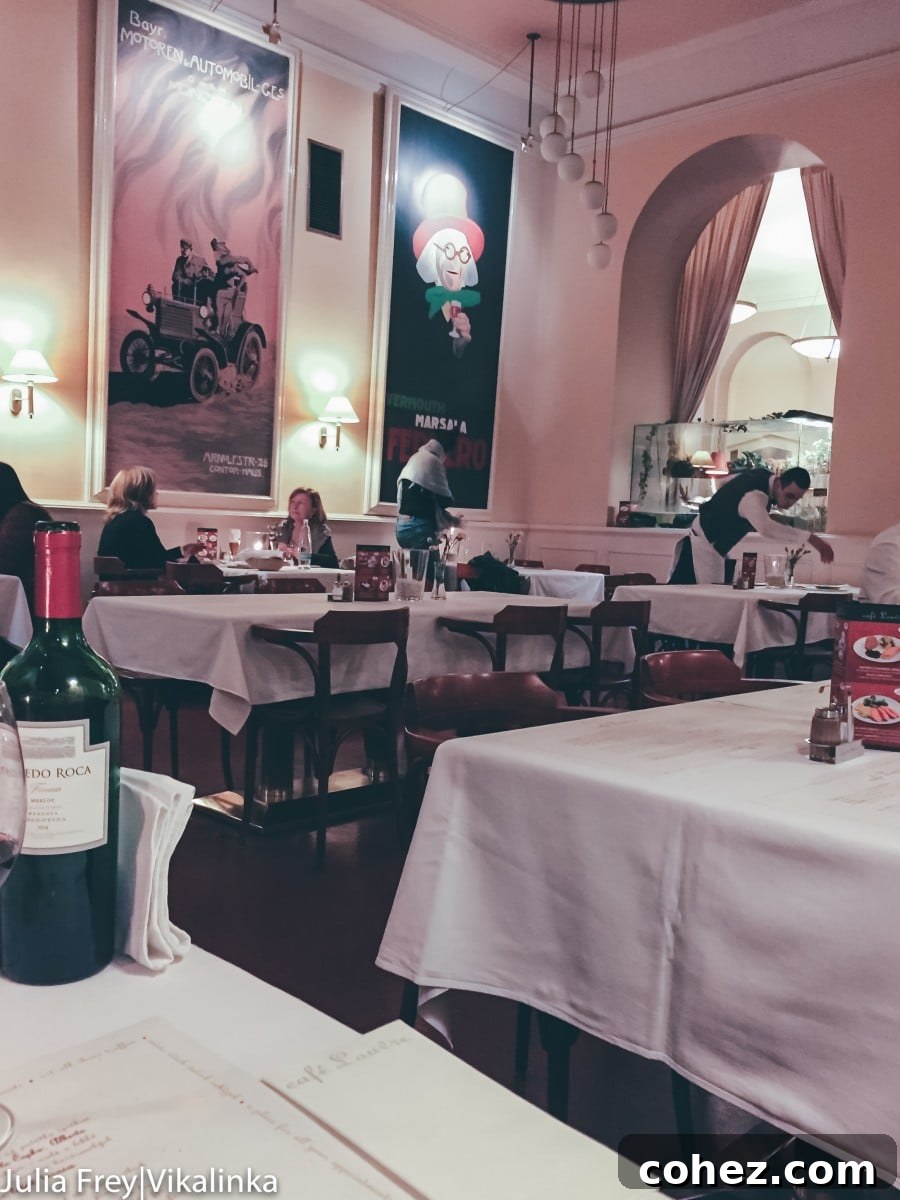 Luxurious dining setting at Art Deco Imperial Hotel in Prague