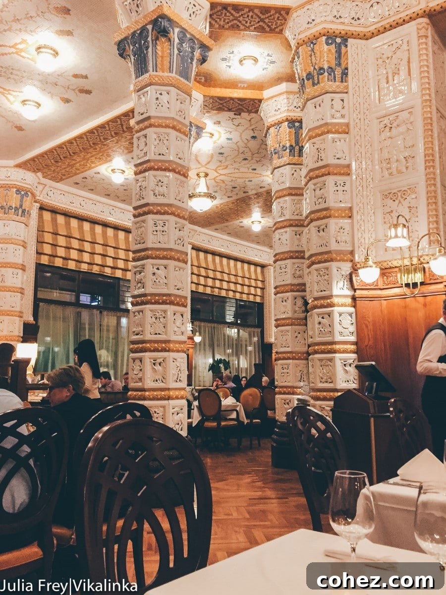 Another view of the elegant dining experience at Art Deco Imperial Hotel