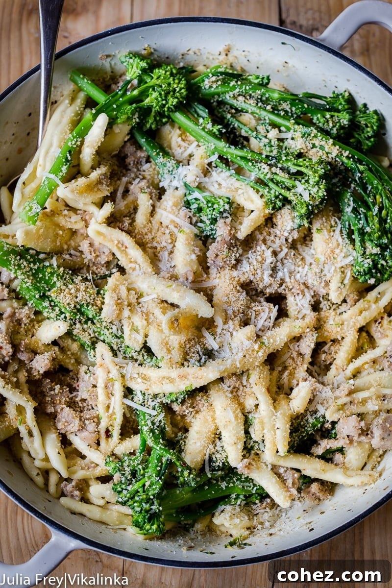 Sausage and Broccoli Pasta with Herb and Garlic Breadcrumbs