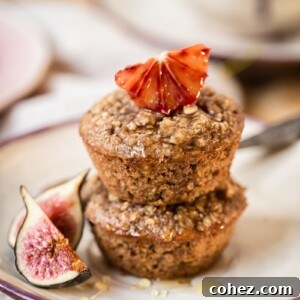 Flourless Oatmeal Muffins with an orange slice on top