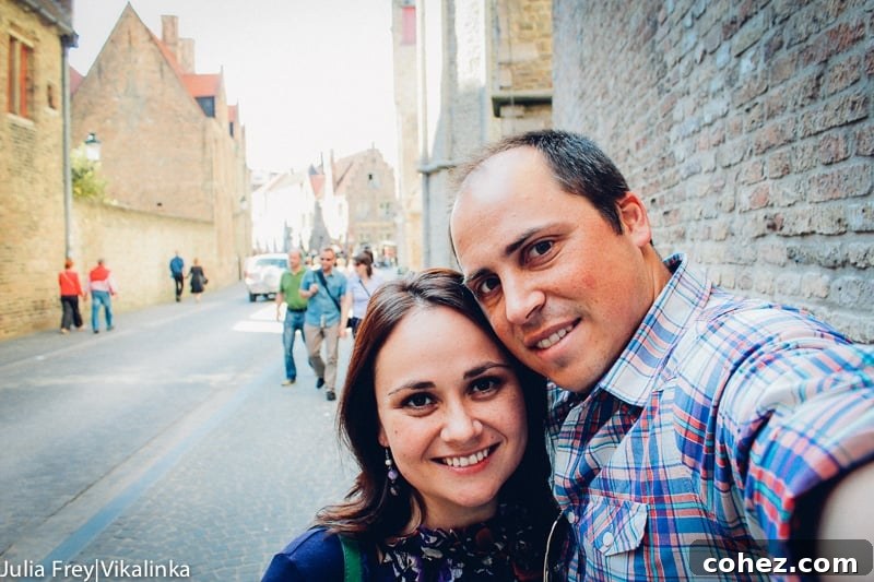 Brad and Julia enjoying Bruges