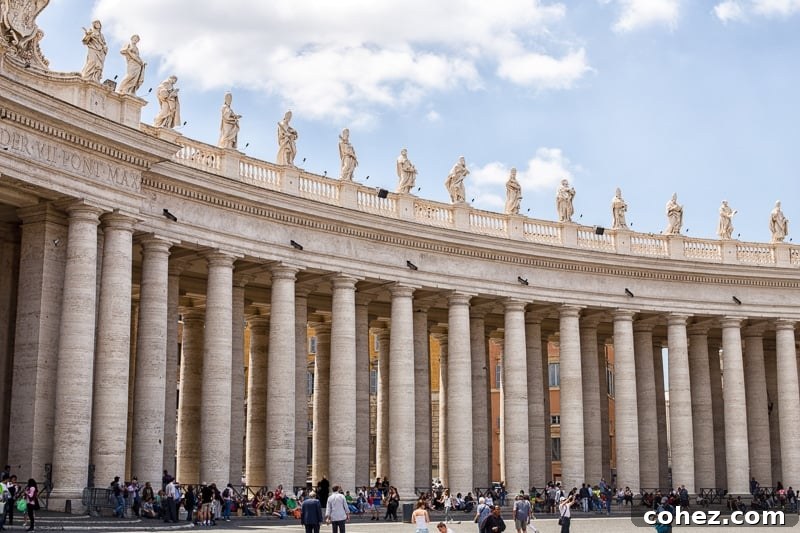 View of St. Peter's Basilica at the Vatican from afar, highlighting its dome