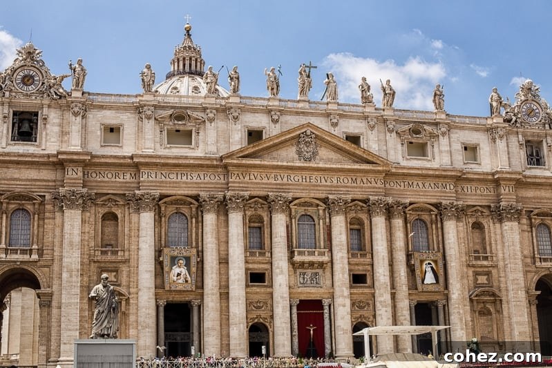 Panoramic view of Vatican City and surrounding Rome, showcasing its iconic dome
