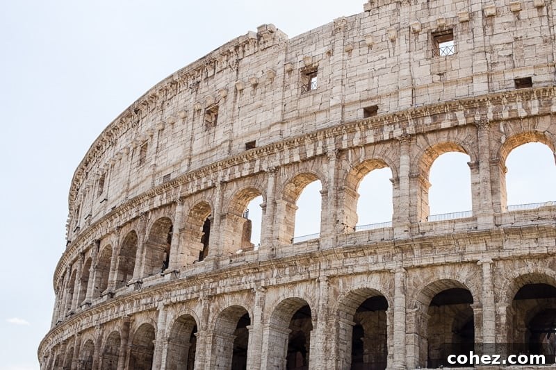 Outside the Colosseum in Rome - Majestic Ancient Roman Amphitheater