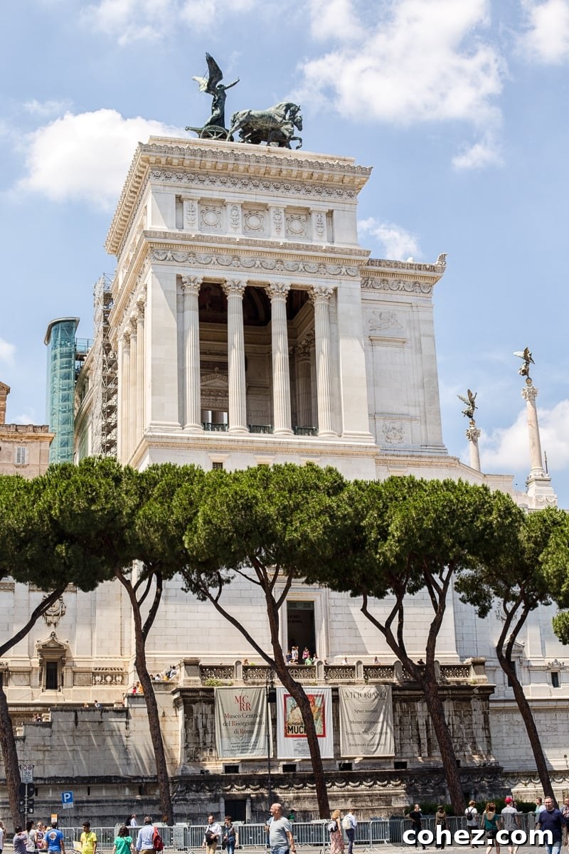 Altar of the Fatherland - Architectural detail and grand scale of the monument in Rome
