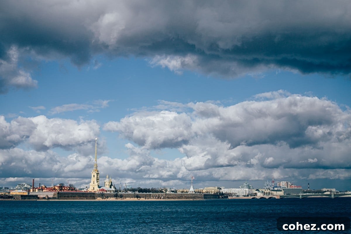 Majestic architecture of Saint Petersburg with a historic building