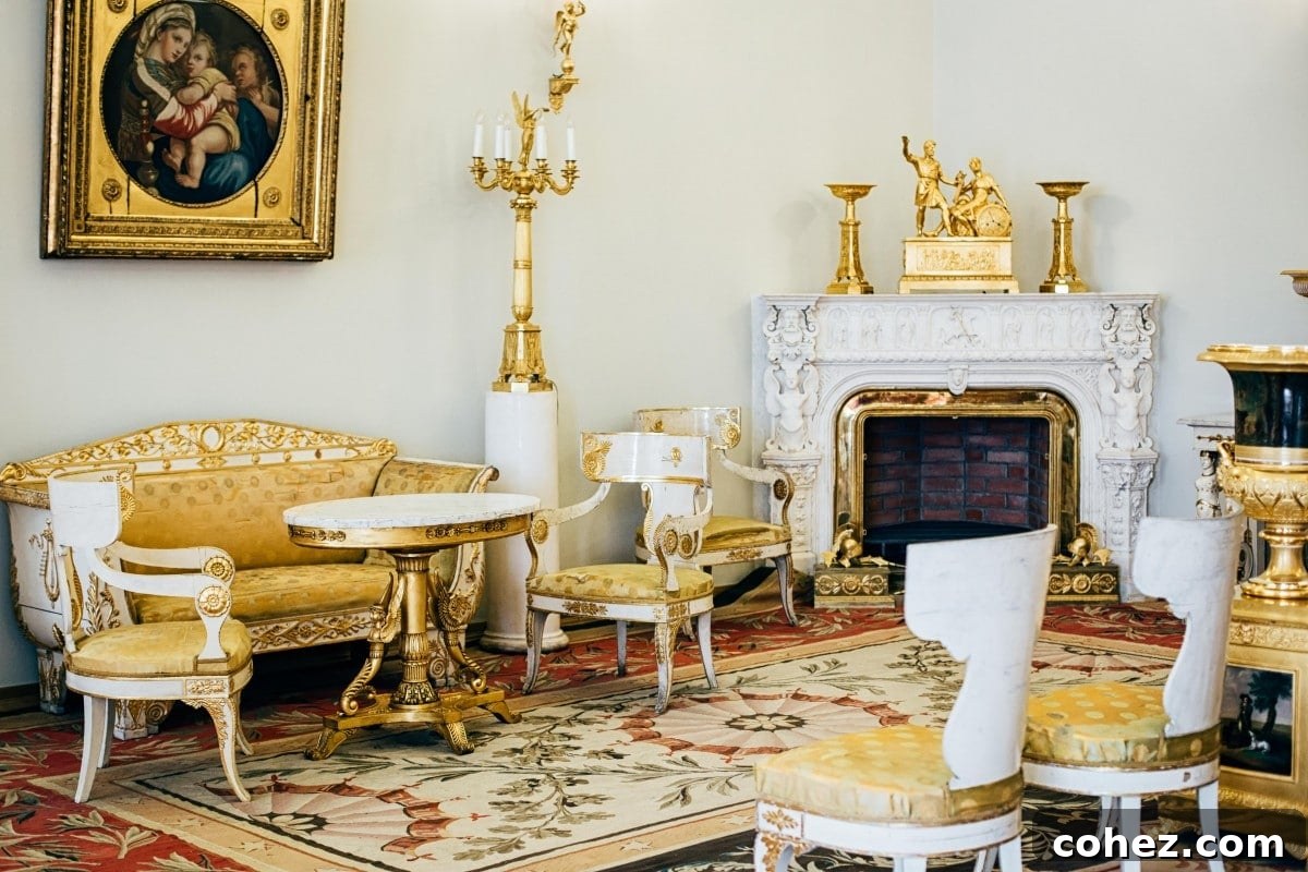 Opulent interior of the Hermitage Museum in the Winter Palace