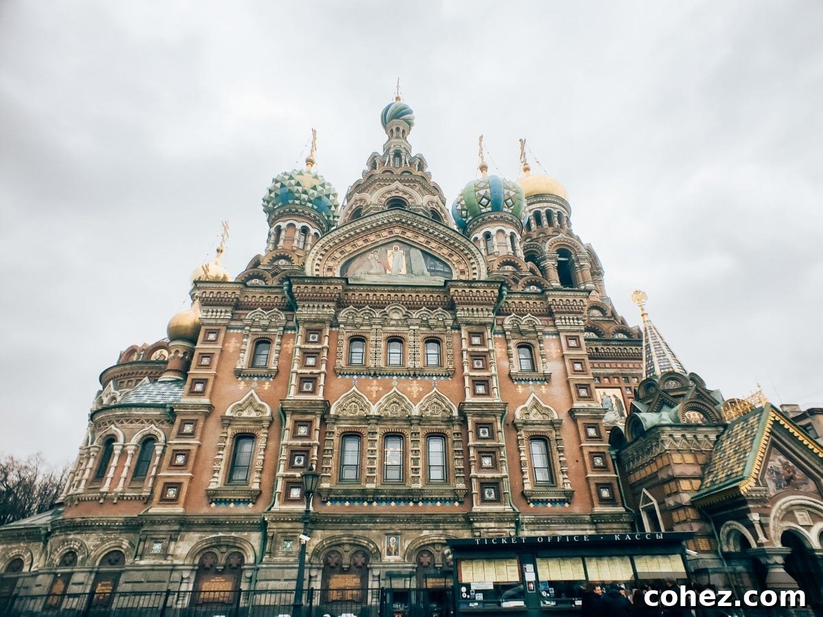 Vibrant domes of the Church of the Savior on Blood, Saint Petersburg