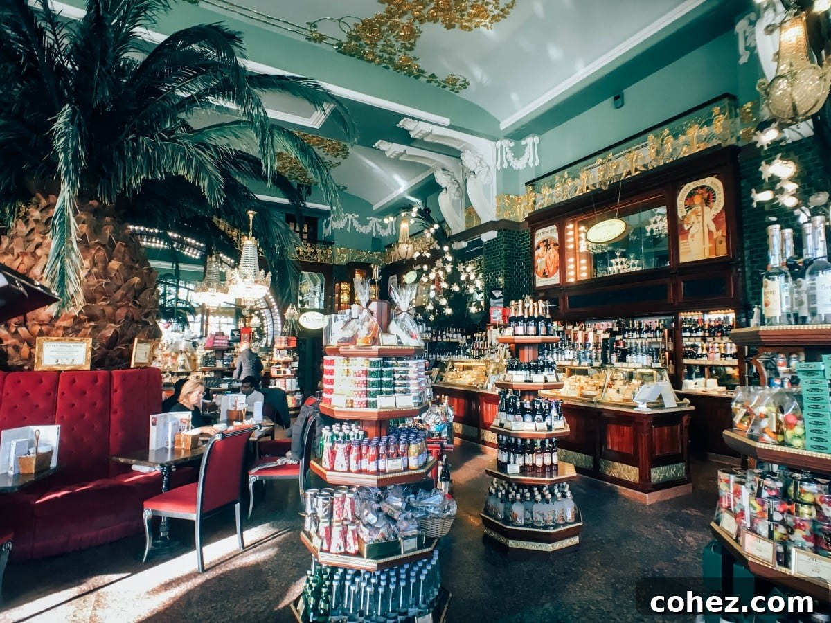 Ornate interior of the Elisseeff Emporium, a historic food hall in Saint Petersburg