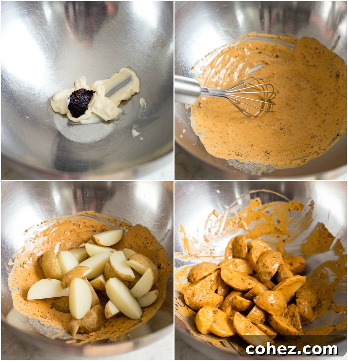 four process shots showing how to make the recipe