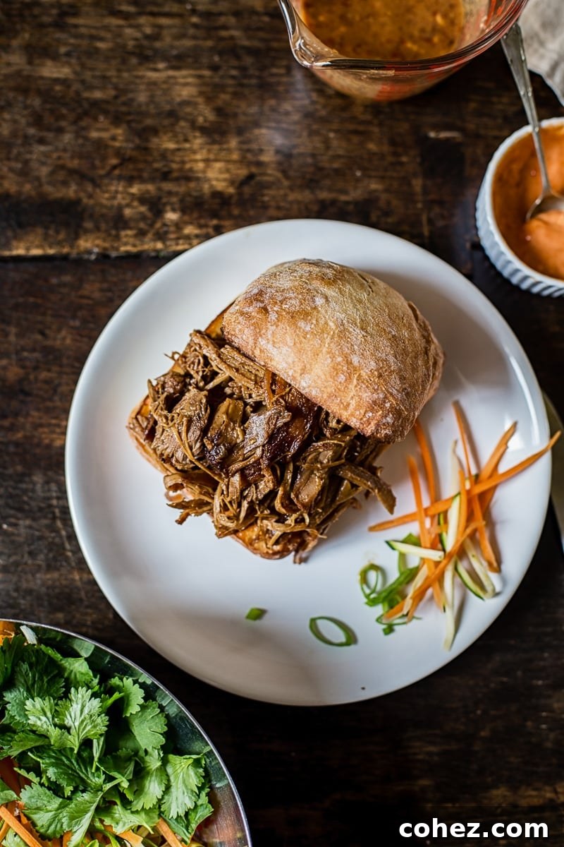 Pulled pork sandwich before slaw is added