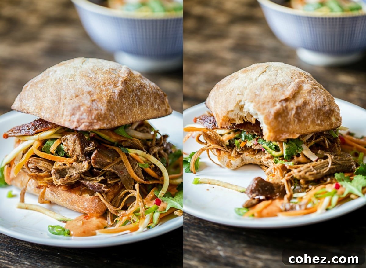 two buns with the filling on a plate
