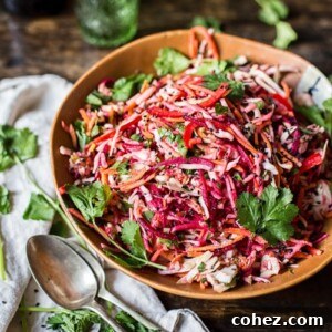 Bowl of slaw on a table