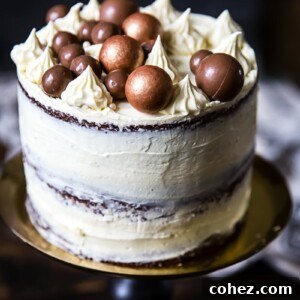 Cake on a stand with decorations
