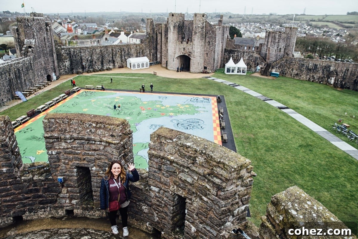View of Pembroke Castle from tower