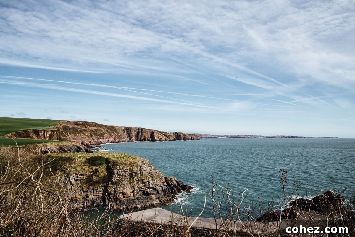 Rugged cliffs on Welsh coast