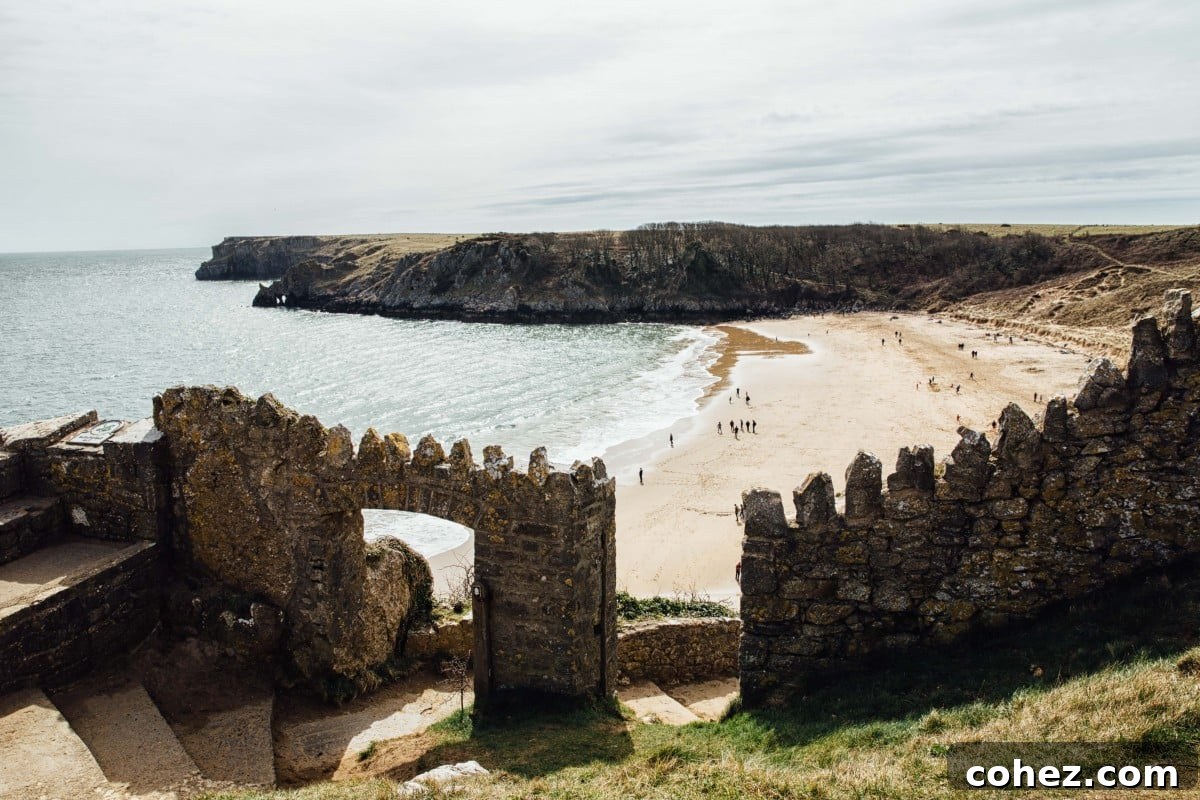 Barafundle Bay beach seen from east