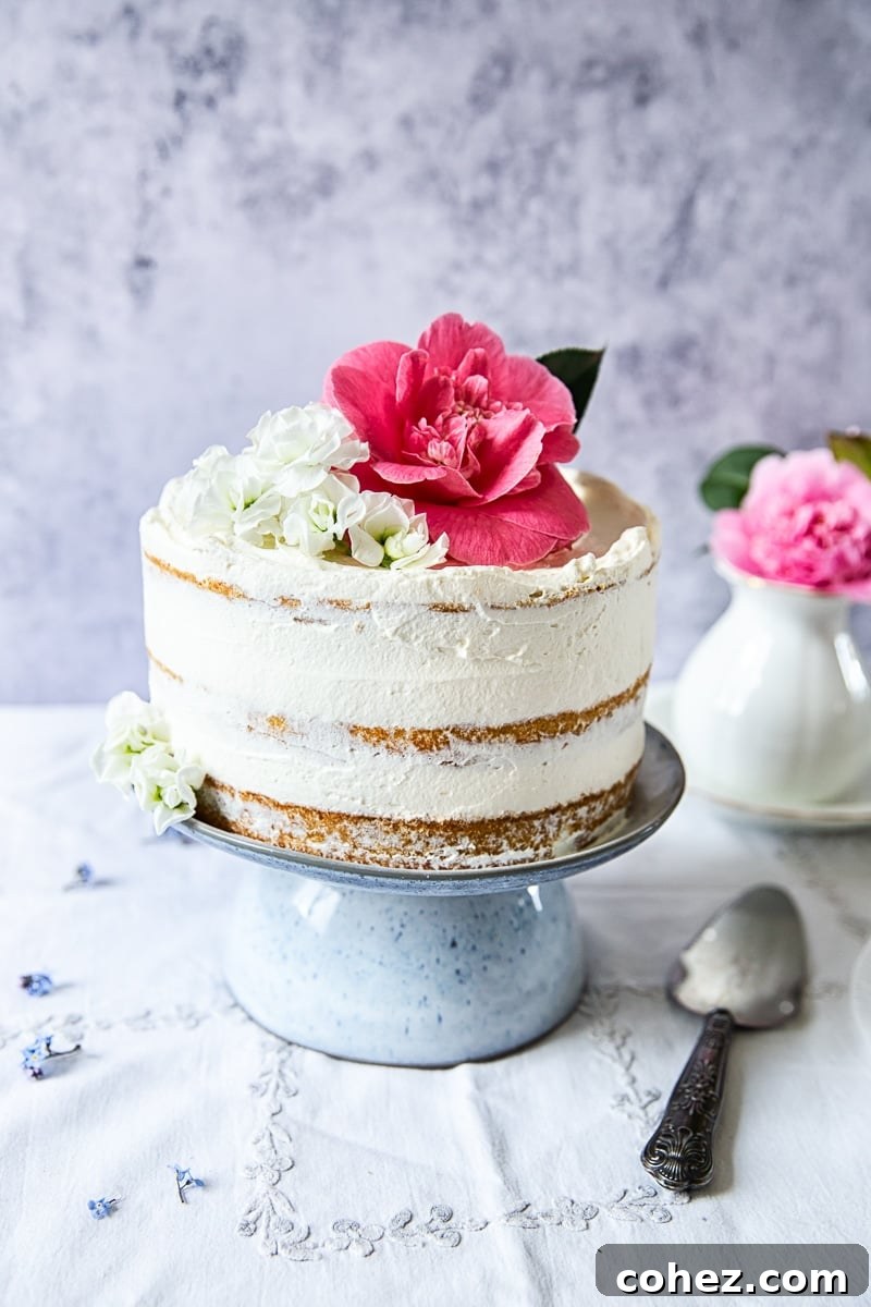 The Royal Bloom Elderflower and Lemon Cake 7 Another mouth-watering shot of the finished Elderflower, Lemon and Summer Berry Cake, ready to be served.