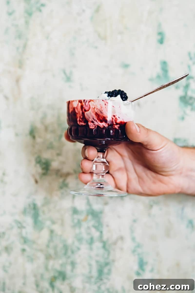 Dreamy Blackberry Fool Parfait 3 Simple Blackberry Fool recipe layers