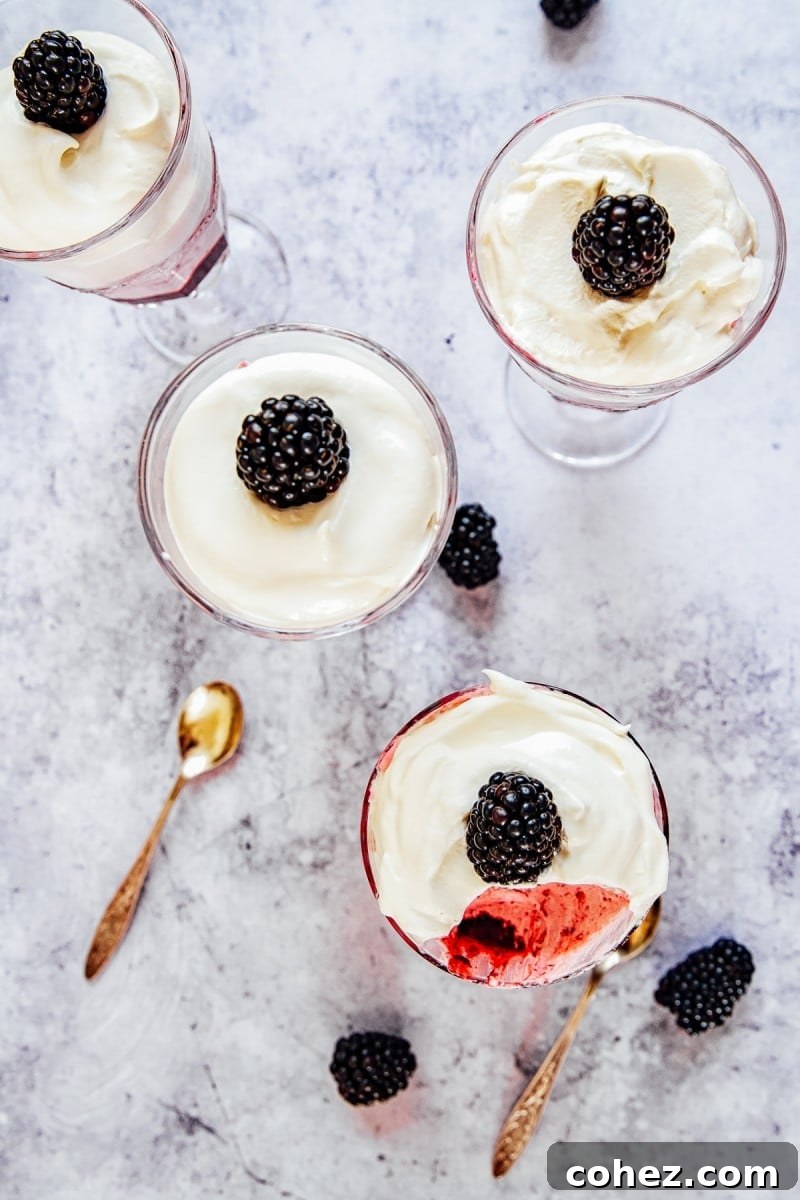 Dreamy Blackberry Fool Parfait 5 Blackberry Fool served in glasses
