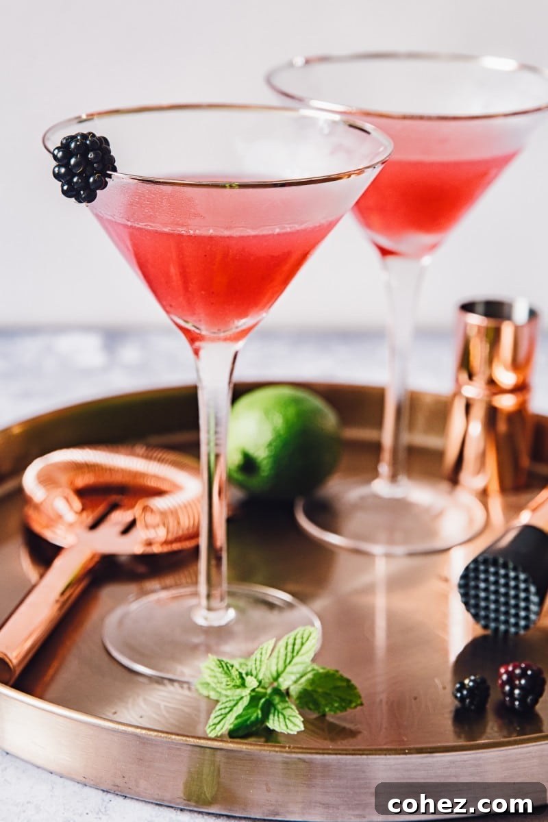 Blackberry Peach Daiquiri Recipe - Glass with Garnish