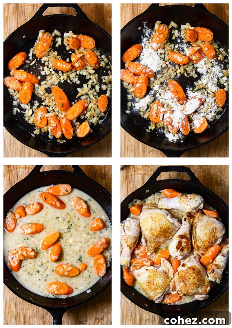 Step-by-step process of making Creamy Chicken Casserole