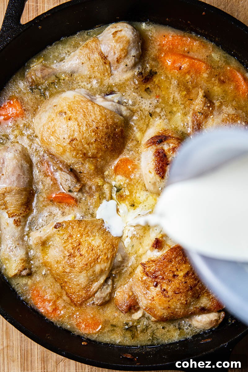 Close-up of Creamy Chicken Casserole in a serving dish