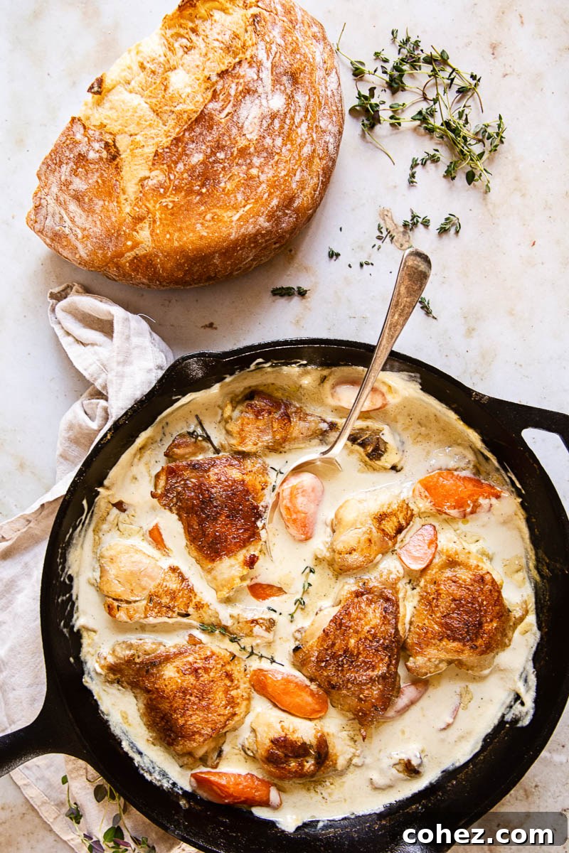 Close-up of chicken casserole ready to be served