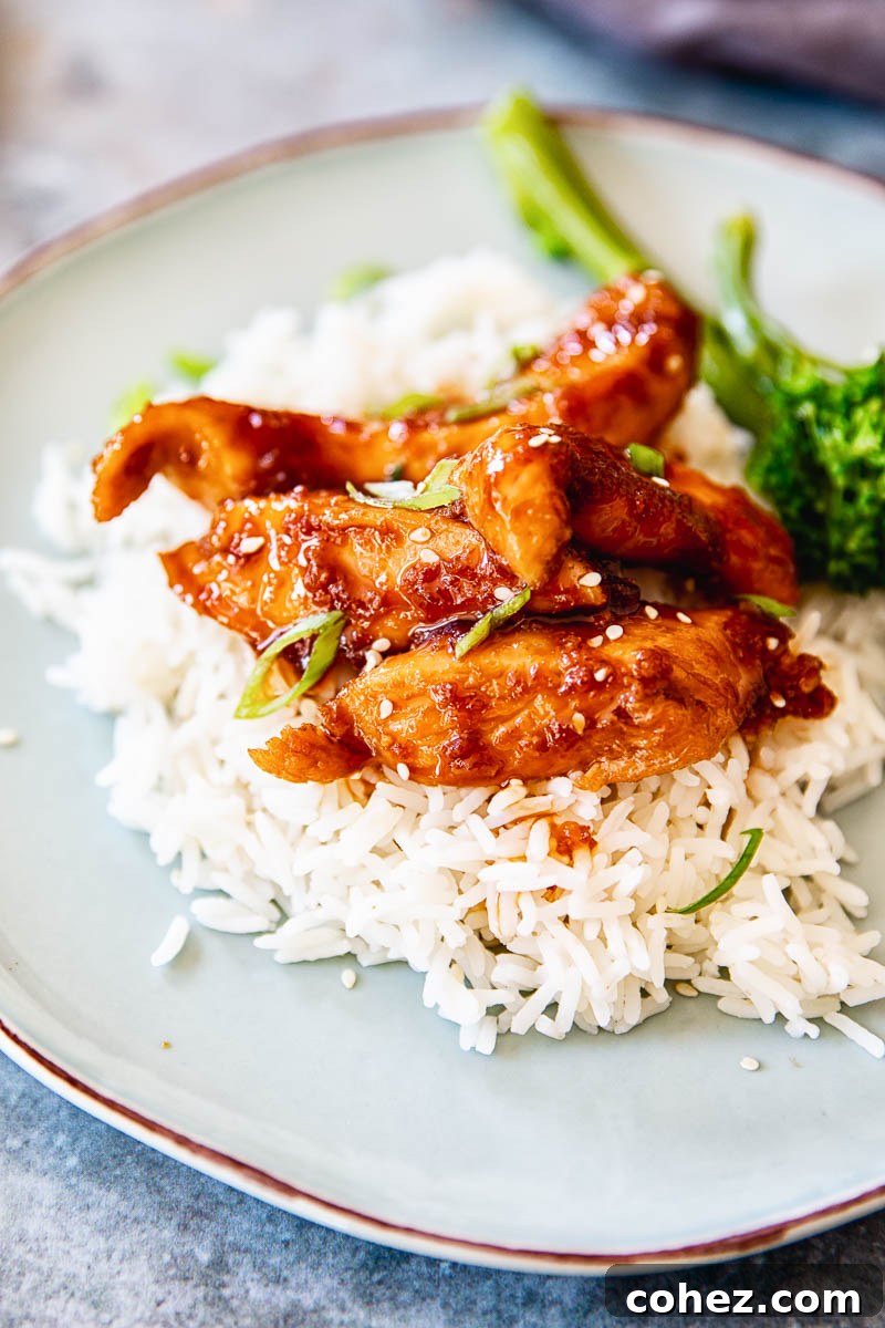 Shoyu chicken on white rice with broccoli