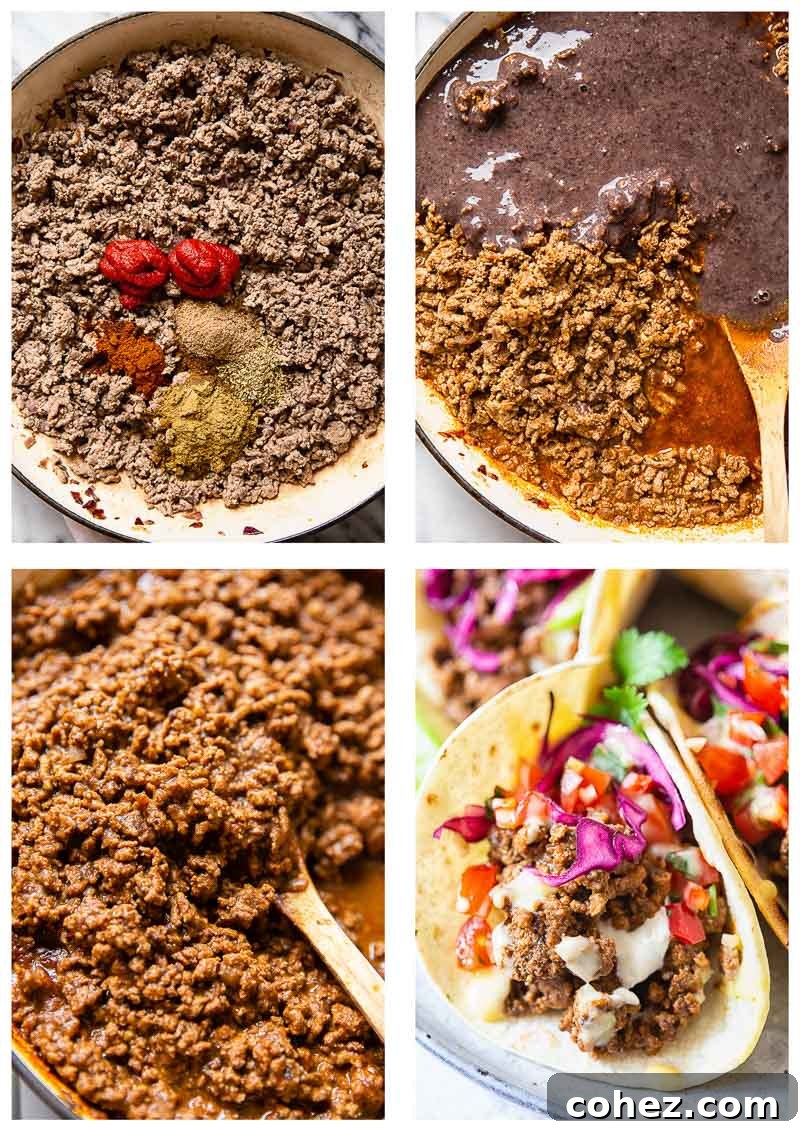 Ultimate Ground Beef Tacos with a Custom Spice Blend 4 Taco Meat Recipe Cooking Process