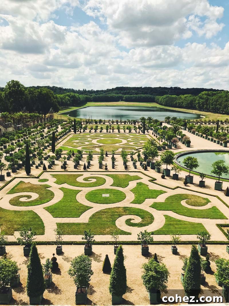 Gardens at Versailles seen from near the Palace