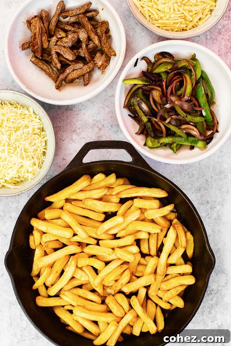 Smothered Philly Cheesesteak Fries 4 Philly Cheesesteak Loaded Fries Ingredients