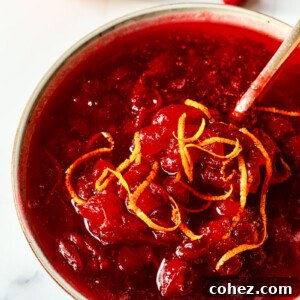 Ruby Port Cranberry Sauce 5 cranberry sauce sprinkled with orange zest