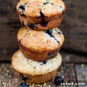 blueberry muffins stacked