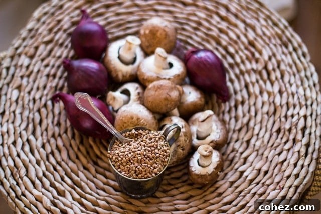 Top down view of buckwheat recipe