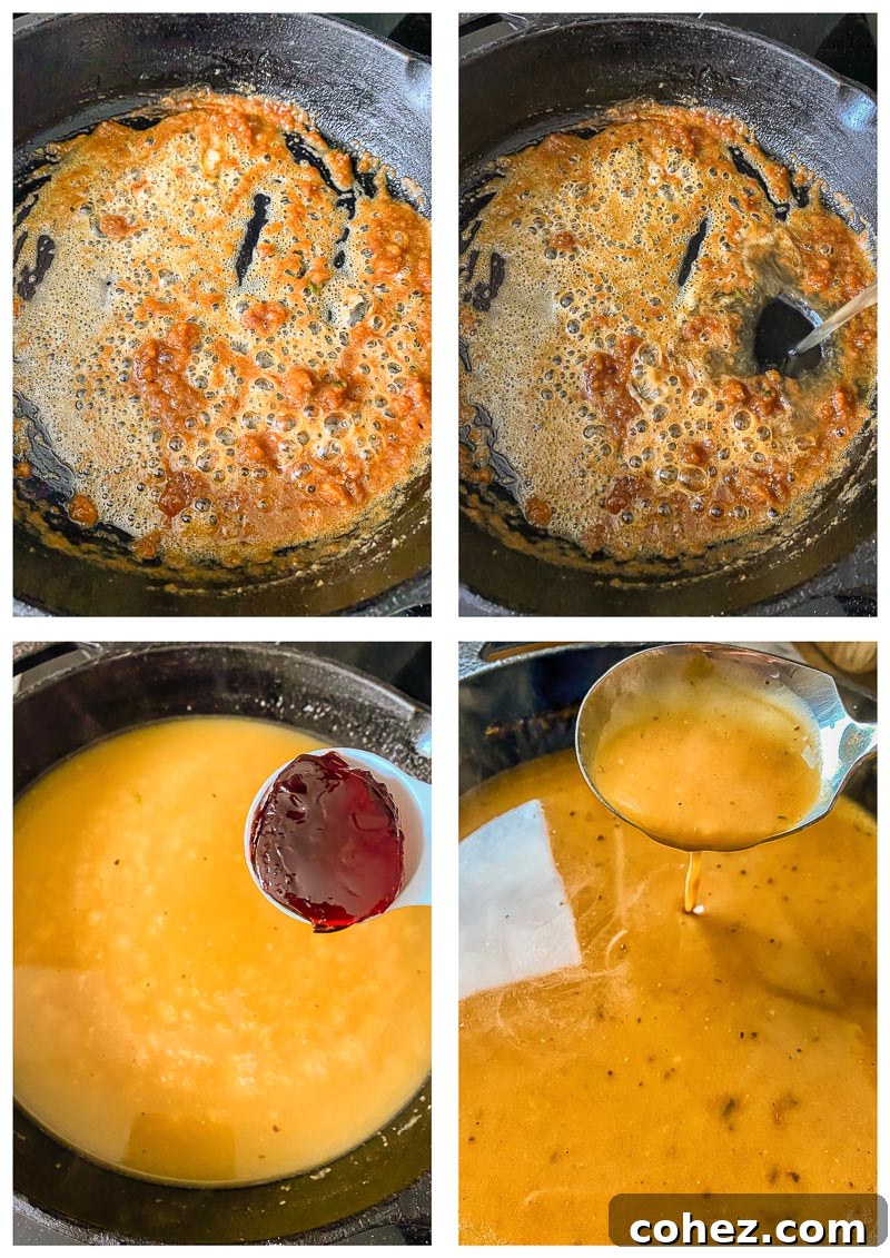 Succulent Pork Loin with Rich Pan Gravy 5 pork gravy process images