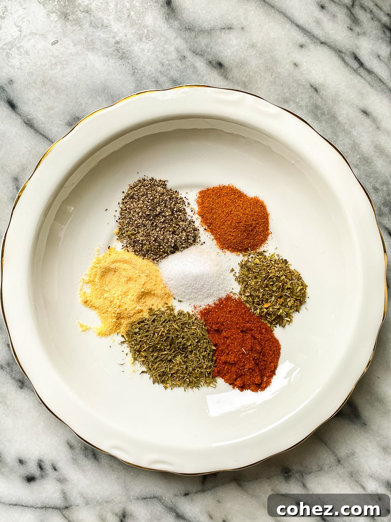 Homemade Cajun Seasoning Mix on a White Plate