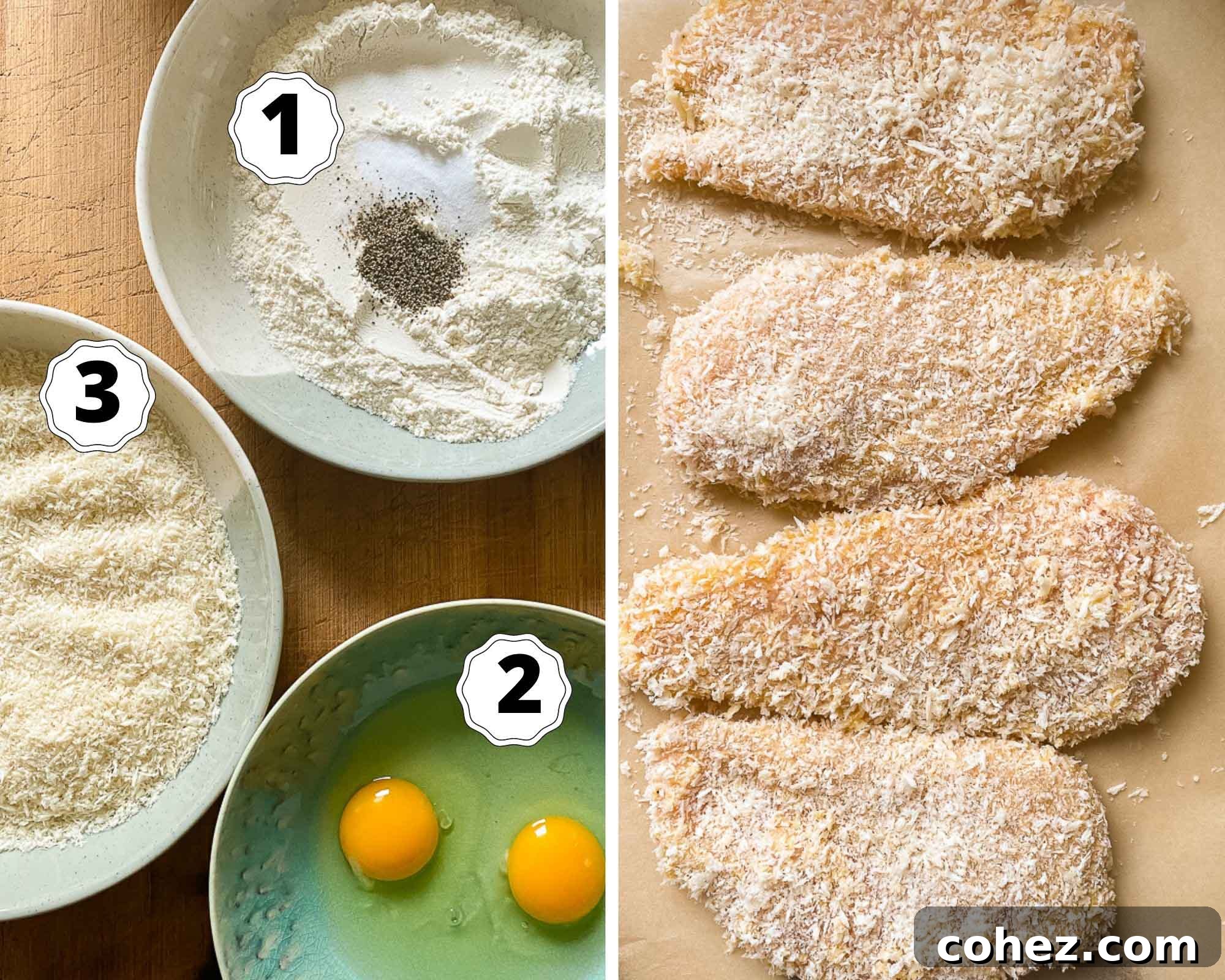 Crispy Air Fryer Chicken Katsu Curry 4 Step-by-step process of making Air Fryer Chicken Katsu