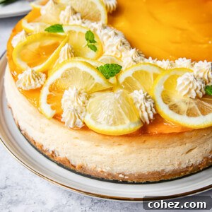 side view lemon curd cheesecake