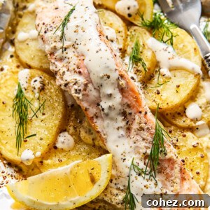 salmon and potatoes in foil packet