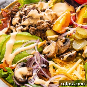 Loaded burger in a bowl salad
