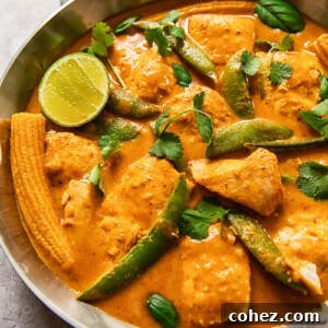 fish curry in a stainless steel pan
