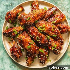 Top down view of Chicken Wings on a plate