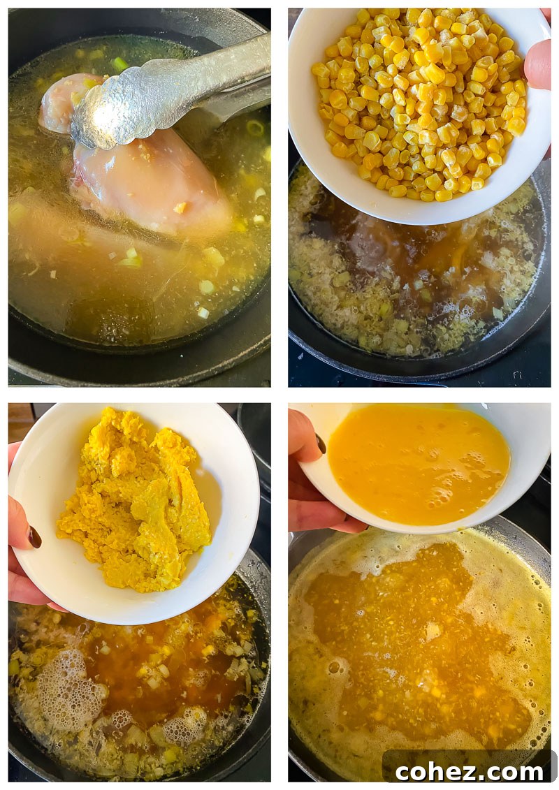 chicken soup recipe process images
